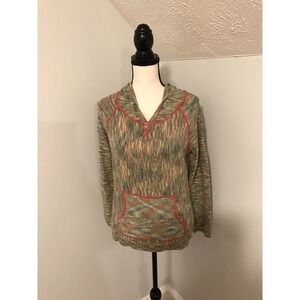 Anthropologie Field Flower Multicolored Hooded Sweater with Kangaroo Pocket - MD
